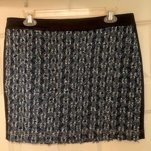 Never worn Derek Lam 10 Crosby boucle tweed Silver Blue Ruched Pencil Mini Skirt